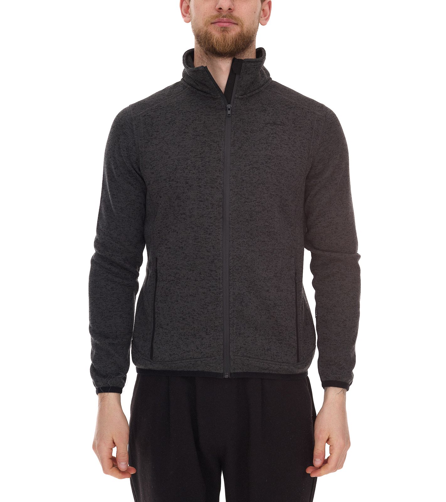 ILLMATIC Mingo Herren Übergangsjacke mit hochschließendem Reißverschluss Zip-Jacke in Fleece-Optik IL007 Grau von ILLMATIC