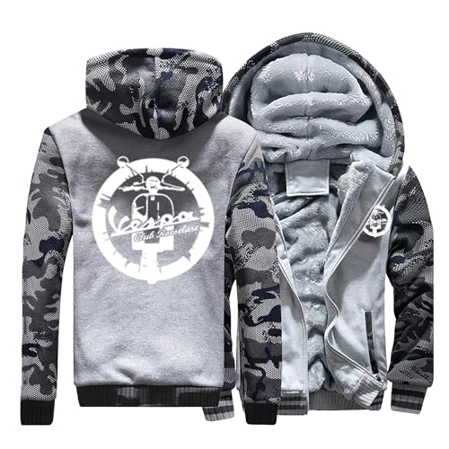 ILLUMAX Herren Strickjacke V.e.s.p.a, Camouflage Fleecejacke mit Kapuze, Warm Hooded Sweatshirt mit Gefüttertem, Bequemes Weich Winter Jackets-Camouflage C||XL von ILLUMAX