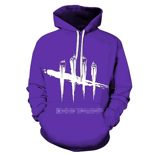 ILLUMAX Vintage Pullover Dead Day.lig-ht, Langarm Graphic Hood Sweatshirt mit Kängurutaschen, Casuals Sport Kapuzenpulli für Modebewusste Männer-Purple||M von ILLUMAX