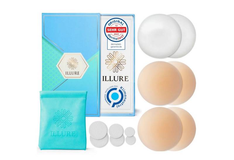 ILLURE BH-Einlagen Nippelpads – Nipple Cover Brustwarzenschutz -Wiederverwendbar&waschbar, mit kleiner Tragetasche für diskreten Transport im Alltag von ILLURE