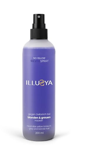 ILLUSYA Silver Spray - No Yellow - anti Gelbstich Spray für blondes und graues Haar. 2 Phasen Silberspray Conditioner, für natürliches, blondes Haar. Auch für orangenes Haar geeignet. von ILLUSYA