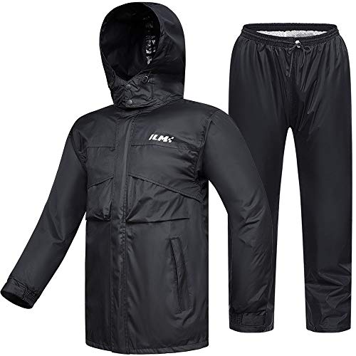 ILM Motorrad Regenkombi Damen Wasserdicht-Regenjacke Verschleißfest, 6 Taschen, 2-teiliges Set mit Jacke und Hose von ILM