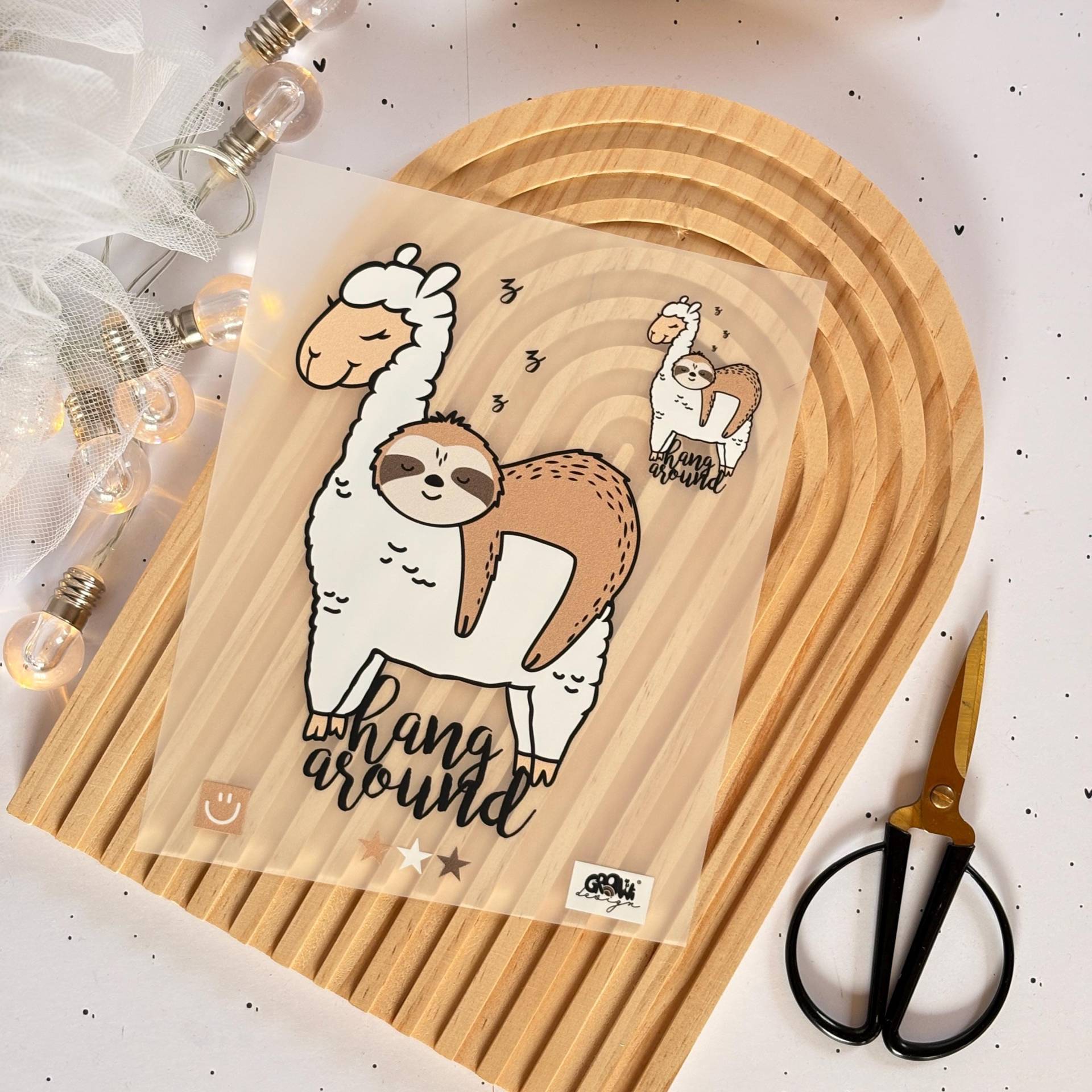 Bügelbild Alpaka Faultier A5 - Dtf Transfer Bügelpatch Zum Aufbügeln Applikation Patch Ilovegrowi von ILOVEGROWIde