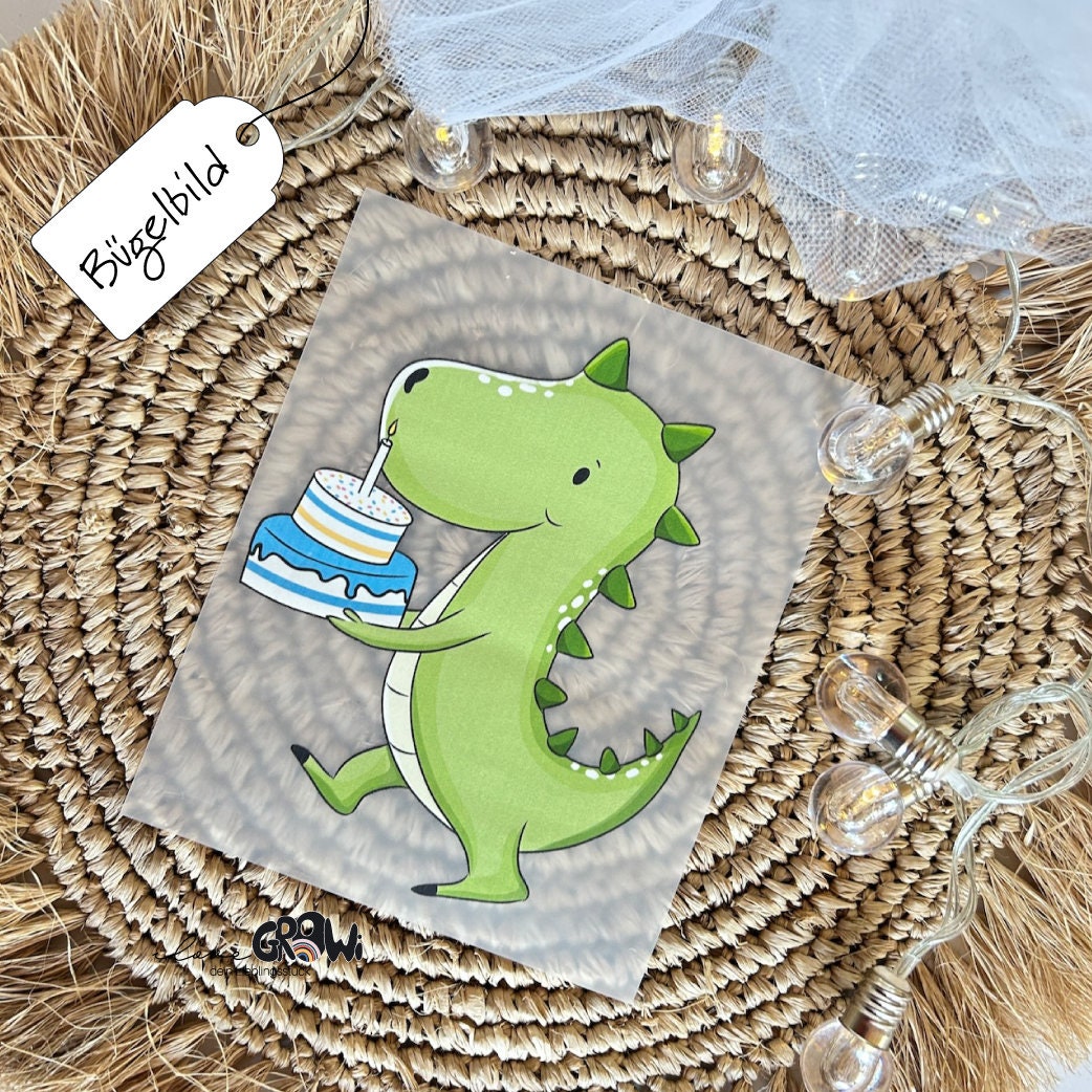 Bügelbild Dino Geburtstag - Dtf Qualität von ILOVEGROWIde