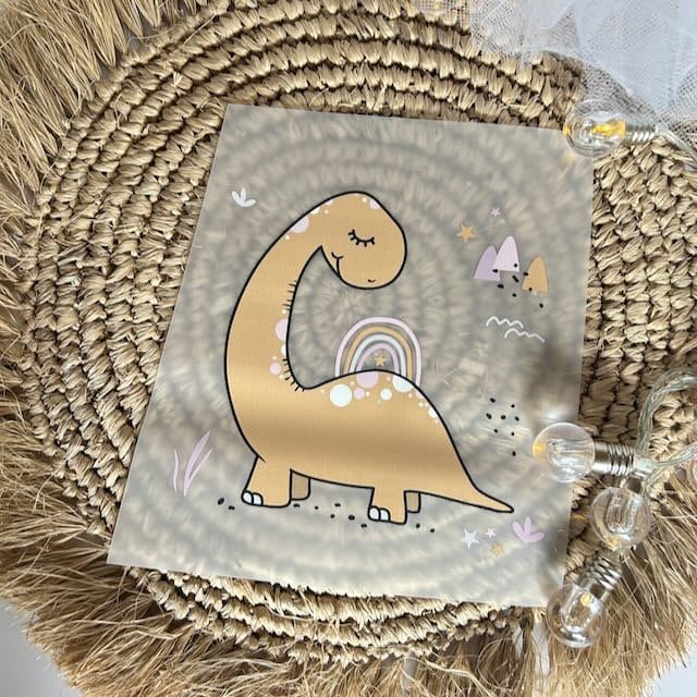 Bügelbild Dino Mädchen Regenbogen - Dtf Qualität Bügelbild Dino Mädchen Regenbogen - Dtf Qualität von ILOVEGROWIde