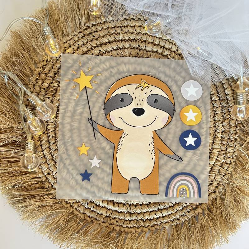 Bügelbild Faultier Geburtstag - Dtf Qualität von ILOVEGROWIde