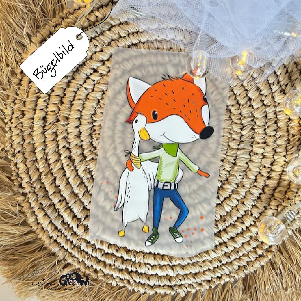 Bügelbild Fuchs Gans Waldtier A5 - Dtf Transfer Bügelpatch Zum Aufbügeln Applikation Patch Ilovegrowi von ILOVEGROWIde