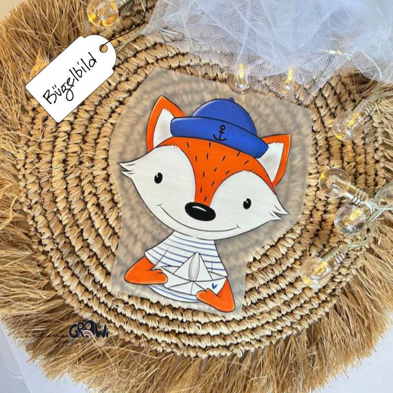 Bügelbild Fuchs Matrose Seemann Maritim von ILOVEGROWIde