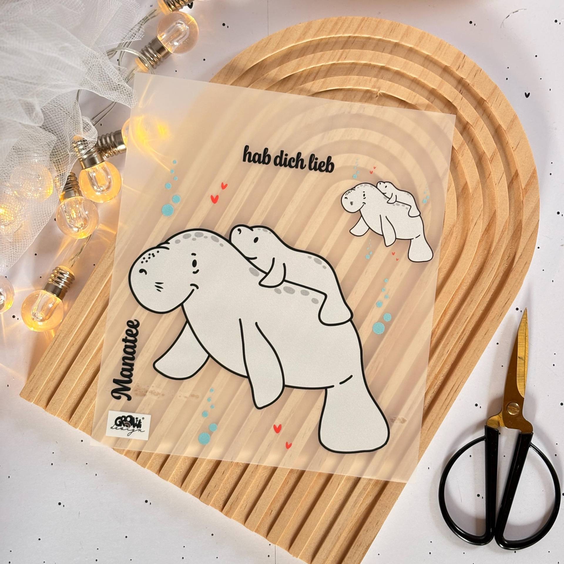 Bügelbild Manatee Seekuh - Dtf Transfer Bügelpatch Zum Aufbügeln Applikation Patch Ilovegrowi von ILOVEGROWIde