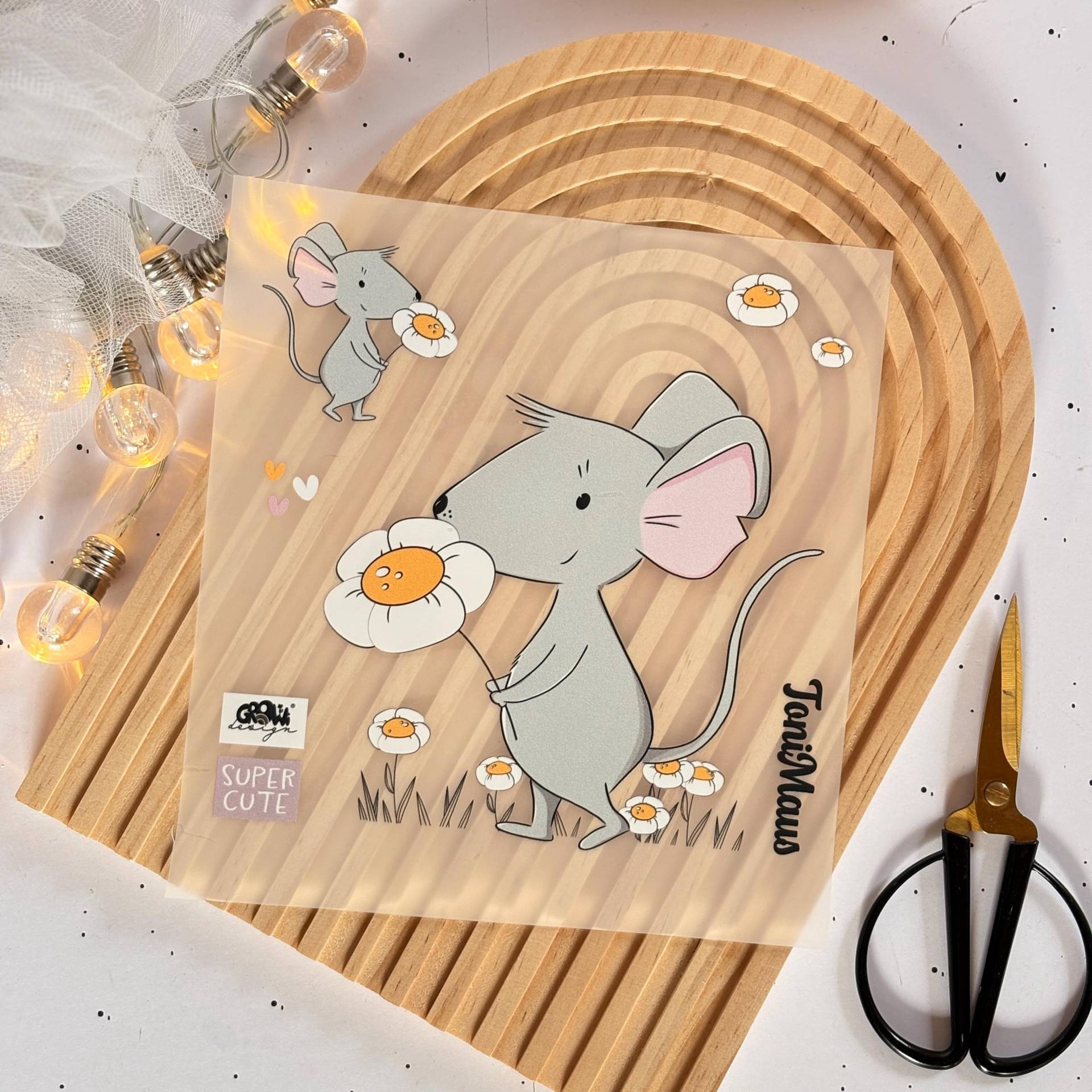 Bügelbild Maus Blume Mädchen Geburtstag - Dtf Qualität Bügelbild Maus Blume Mädchen Geburtstag - Dtf Qualität von ILOVEGROWIde