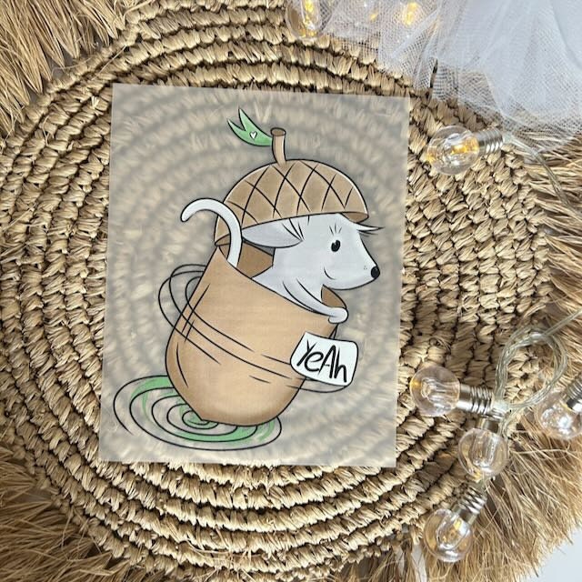 Bügelbild Maus Herbst Eichel A5 - Dtf Transfer Bügelpatch Zum Aufbügeln Applikation Patch Ilovegrowi von ILOVEGROWIde