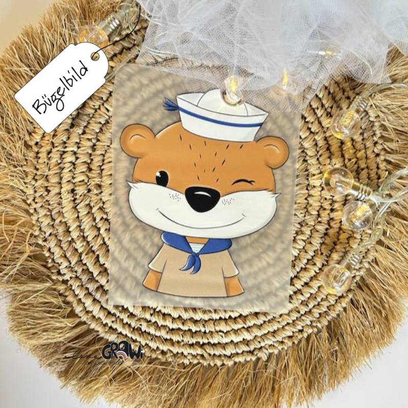 Bügelbild Otter Matrose Seemann Maritim von ILOVEGROWIde