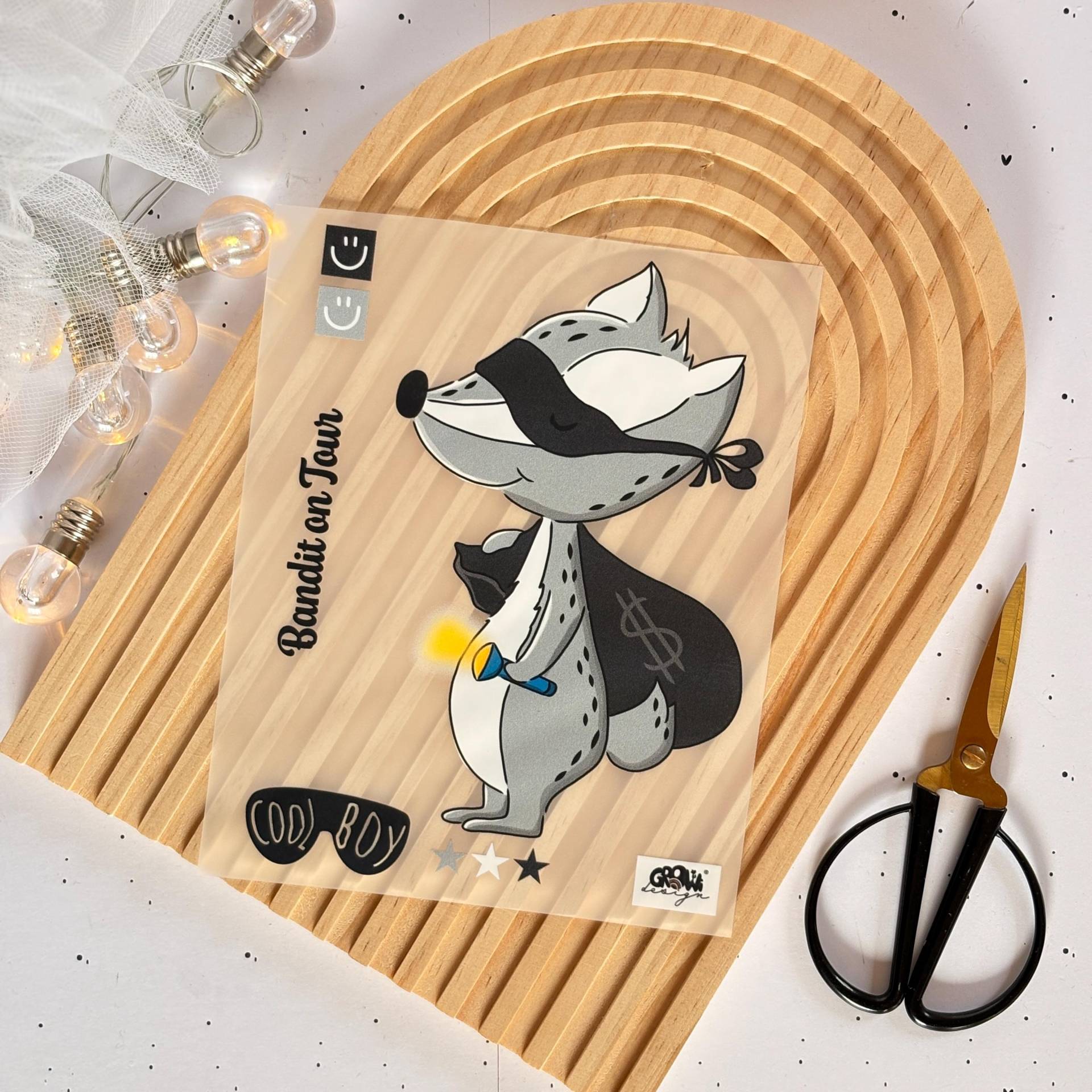 Bügelbild Räuber Bandit Waldtier Dachs - Dtf Transfer Bügelpatch Zum Aufbügeln Applikation Patch Ilovegrowi von ILOVEGROWIde