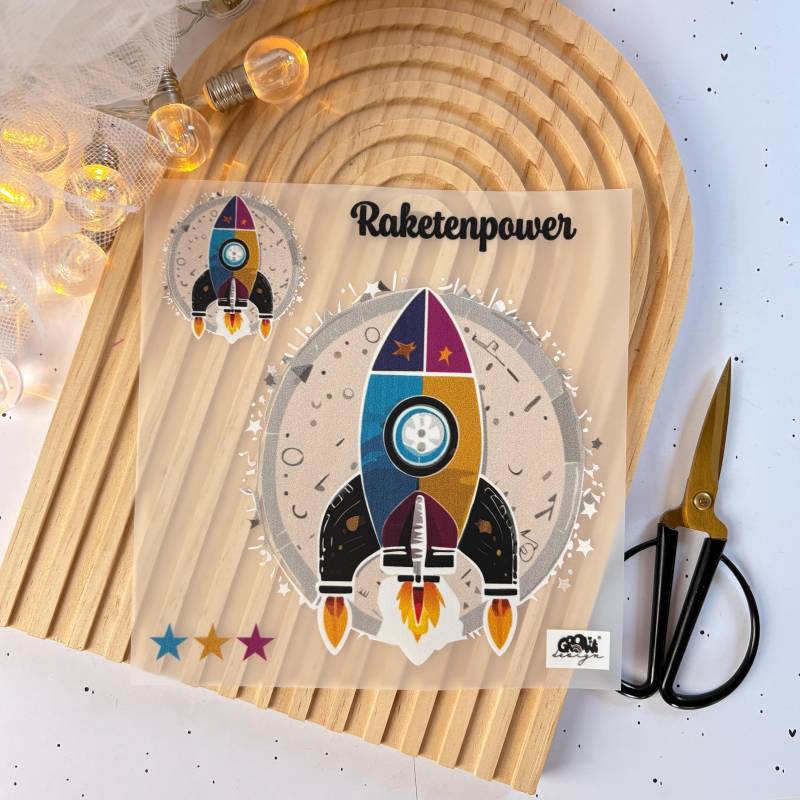 Bügelbild Rakete Weltall - Dtf Qualität Growidesign von ILOVEGROWIde