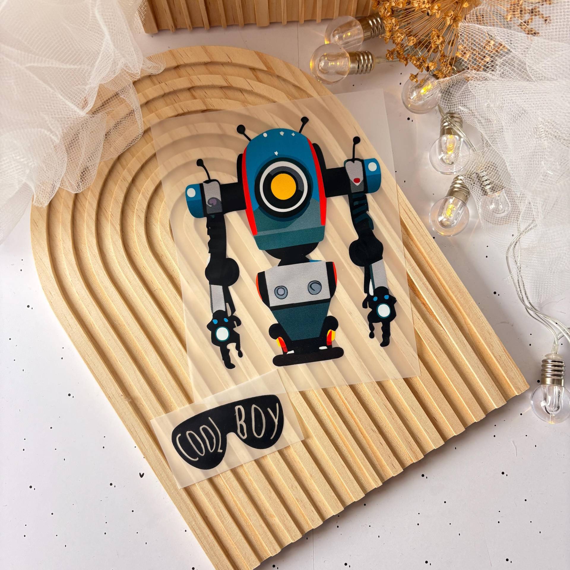 Bügelbild Roboter A5 - Dtf Transfer Bügelpatch Zum Aufbügeln Applikation Patch Ilovegrowi von ILOVEGROWIde