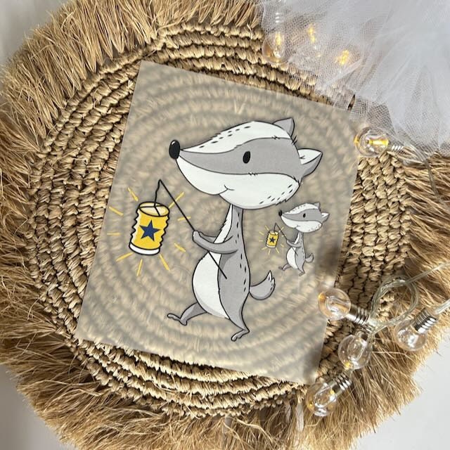 Bügelbild Sankt Martin Dachs Laterne Waldtier - Dtf Qualität Zum Aufbügeln von ILOVEGROWIde