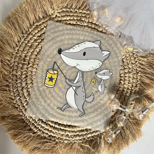 Bügelbild Sankt Martin Dachs Laterne Waldtier - Dtf Qualität Zum Aufbügeln von ILOVEGROWIde