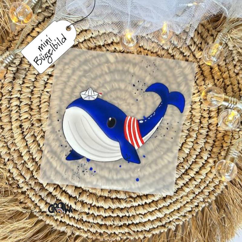 Bügelbild Wal Matrose A5 - Dtf Transfer Bügelpatch Zum Aufbügeln Applikation Patch Ilovegrowi von ILOVEGROWIde
