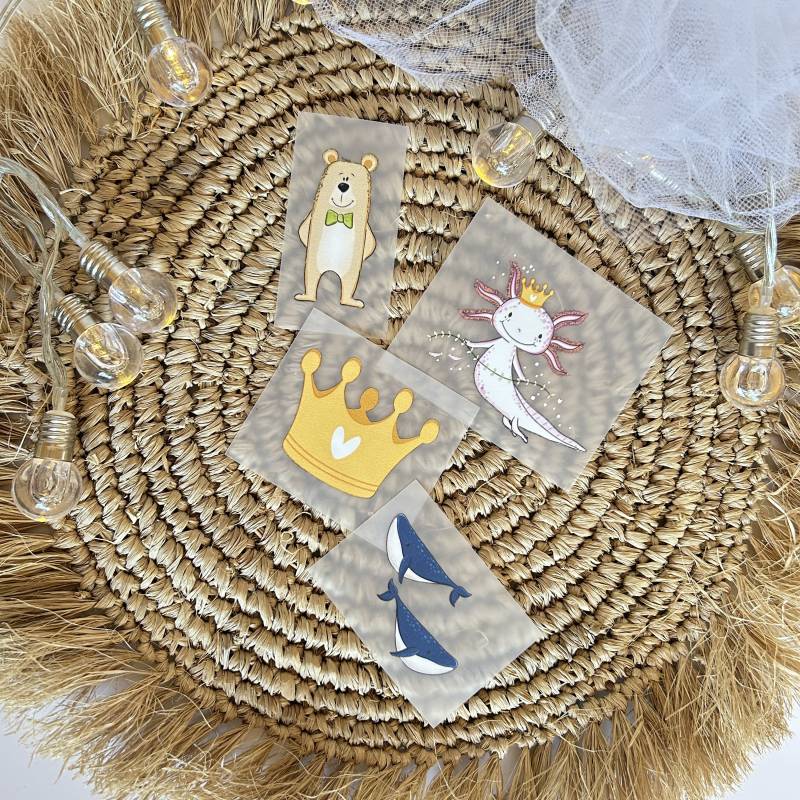 Bügelbilder Bär Axolotl Wale Krone von ILOVEGROWIde