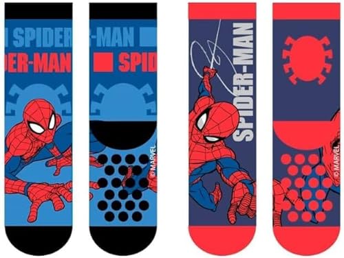 2 Paar offizielle rutschfeste Socken für Kinder SPIDERMAN (31-34 EU) von ILS I LOVE SHOPPING