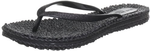 Ilse Jacobsen HORNBÆK | Cheerful01 | Damen Flip Flops mit Glitter | Dänische Design | Sommer Strand Zehentrenner | BLACK | 42 EU von Ilse Jacobsen