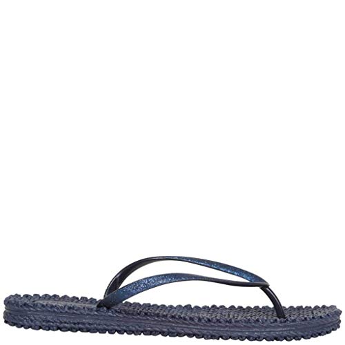 Ilse Jacobsen HORNBÆK | Cheerful01 | Damen Flip Flops mit Glitter | Dänische Design | Sommer Strand Zehentrenner | INDIGO | 36 EU von Ilse Jacobsen