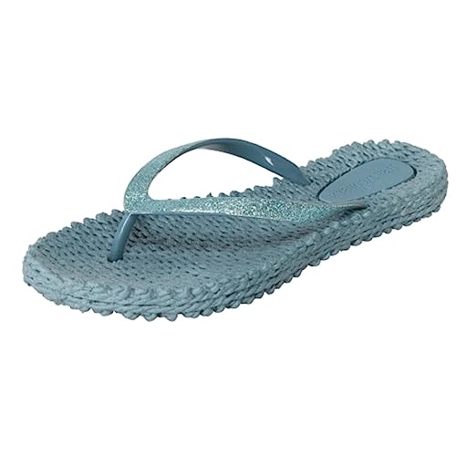 Ilse Jacobsen HORNBÆK | Cheerful01 | Damen Flip Flops mit Glitter | Dänische Design | Sommer Strand Zehentrenner | Lichen Blue | 40 EU von Ilse Jacobsen