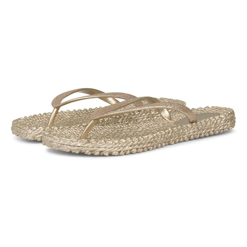 Ilse Jacobsen HORNBÆK | Cheerful01 | Damen Flip Flops mit Glitter | Dänische Design | Sommer Strand Zehentrenner | PLATIN | 40 EU von Ilse Jacobsen