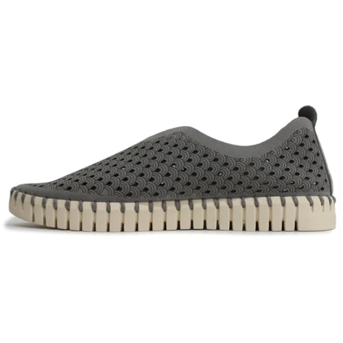 Ilse Jacobsen HORNBÆK | Flache Damen-Schuhe | Slip-On Sneaker mit Recyceltem Mikrofaser-Material und Rutschfester Natur-Gummisohle | Tulip3275 | Leicht Atmungsaktiv Umweltfreundlich | Grey | 37 von Ilse Jacobsen