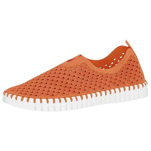 Ilse Jacobsen HORNBÆK | Flache Damen-Schuhe | Slip-On Sneaker mit Recyceltem Mikrofaser-Material und Rutschfester Natur-Gummisohle | Tulip3275 | Leicht Atmungsaktiv Umweltfreundlich | Orange | 39 von Ilse Jacobsen