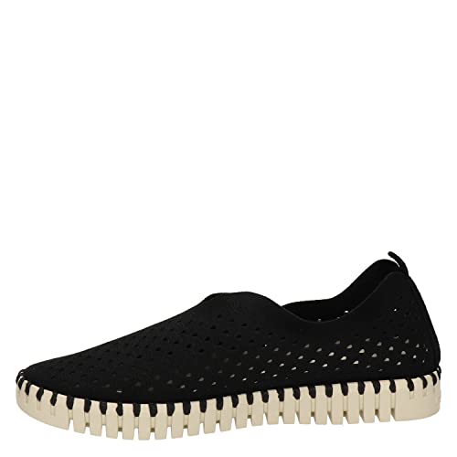 Ilse Jacobsen HORNBÆK | Flache Damen-Schuhe | Slip-On Sneaker mit Recyceltem Mikrofaser-Material und Rutschfester Natur-Gummisohle | Tulip3275 | Leicht Atmungsaktiv Umweltfreundlich | Schwarz | 39 von Ilse Jacobsen