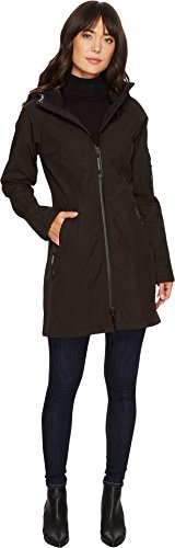 Ilse Jacobsen klassiche Damen Jacke ¾ lang | Outdoor Regenjacke wasserdicht, winddicht, atmungsaktiv mit Kapuze | aus Softshell, Polyester und Elastan | RAIN37 Schwarz 38 von Ilse Jacobsen