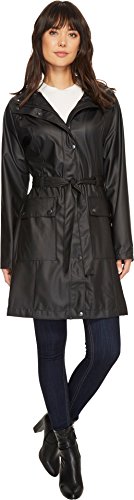 Ilse Jacobsen Damen Mantel | Outdoor Regen Parka knielang mit Kapuze, Gürtel und Knöpfen zur Anpassung der Ärmel/wasserdicht, winddicht | Polyester mit Gummi Schicht | RAIN70 Schwarz 42 von Ilse Jacobsen