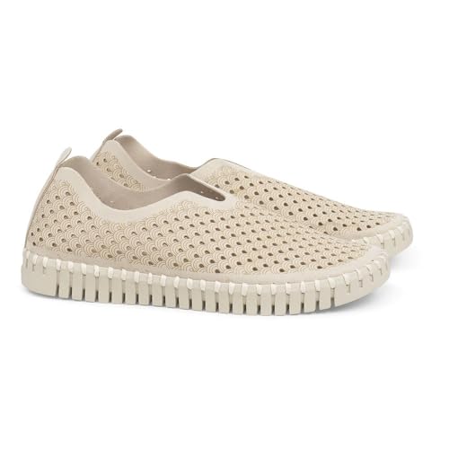 Ilse Jacobsen HORNBÆK | Flache Damen-Schuhe | Slip-On Sneaker mit Recyceltem Mikrofaser-Material und Rutschfester Natur-Gummisohle | Tulip3275 | Leicht Atmungsaktiv Umweltfreundlich | KIT | 38 von Ilse Jacobsen