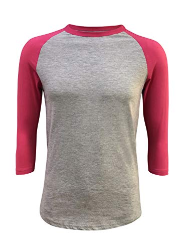 ILTEX Raglan T-Shirt 3/4 Ärmel Athletic Baseball Jersey Unisex (30 + Farben) - Pink - Groß von ILTEX