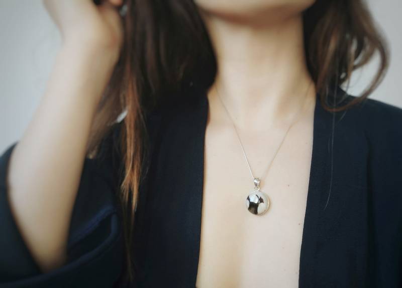 Jaspis Silber Halskette/Wild Anhänger Für Frauen Runder Stein in Braun Und Weiß Einzigartiges Geschenk Jaspis Silber Halskette/Wild Anhänger Für Frauen Runder Stein in Braun Und Weiß Einzigartiges Geschenk von ILUMA