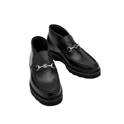 ILVI Chelsea Boots Herren aus Echtes Leder Schwarz Stiefeletten mit Fellfutter für Herbst und Winter (Schwarz, EU Schuhgrößensystem, Erwachsene, Herren, Numerisch, M, 43) von ILVI