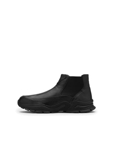 ILVI LVI Chelsea Boots Herren aus Echtes Leder Schwarz Stiefeletten Herbst und Winter (Schwarz, EU Schuhgrößensystem, Erwachsene, Herren, Numerisch, M, 42) von ILVI