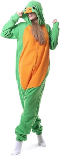 ILWHE Tier Kostüm Jumpsuits Pyjamas Cosplay Kostüm Weihnachten Halloween Schlafanzug für Unisex Erwachsene Jugendliche (L, Schildkröte) von ILWHE