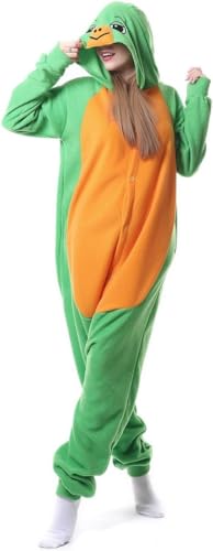 ILWHE Tier Kostüm Jumpsuits Pyjamas Cosplay Kostüm Weihnachten Halloween Schlafanzug für Unisex Erwachsene Jugendliche (XL, Schildkröte) von ILWHE