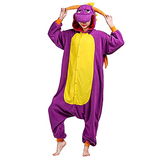 Tierkostüme Tier-Einteiler für Erwachsene, Halloween-Pyjama, Cosplay-Kostüm, Loungewear, drache, L von ILWHE