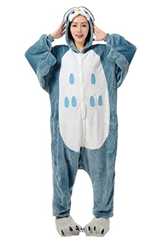 Tierkostüme Tier-Einteiler für Erwachsene, Halloween-Pyjama, Cosplay-Kostüm, Loungewear, eule, S von ILWHE