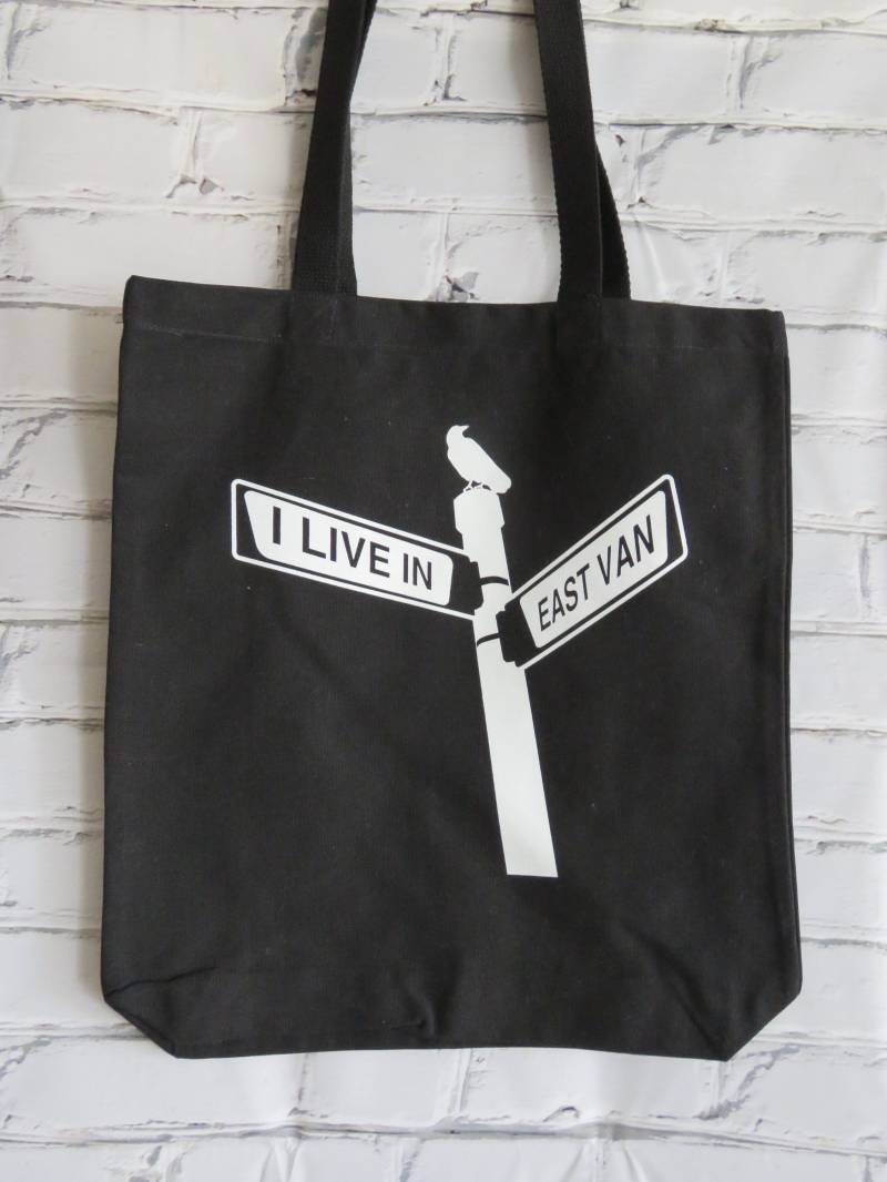 Iliveineastvan Schwarze Markttasche, East Van Einkaufstasche von ILiveInEastVan