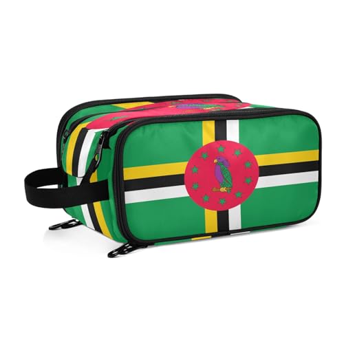 Dominica Flags Kulturbeutel für Damen, groß, Make-up-Tasche, Organizer, Reise-Kosmetiktasche, mehrfarbig, Einheitsgröße, Kosmetikkoffer von ILmira