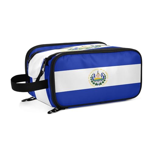 El Salvador Kulturbeutel für Damen, Flaggen, groß, Make-up-Tasche, Organizer, Reise-Kosmetiktasche, mehrfarbig, Einheitsgröße, Kosmetikkoffer von ILmira