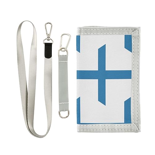 ILmira Damen Geldbörse mit Finnland-Flagge und Münzfach und Kreditkartenfach, Gilrs Ordnerbörse mit Kette und Haken, mehrfarbig, Einheitsgröße, Dienstprogramm von ILmira