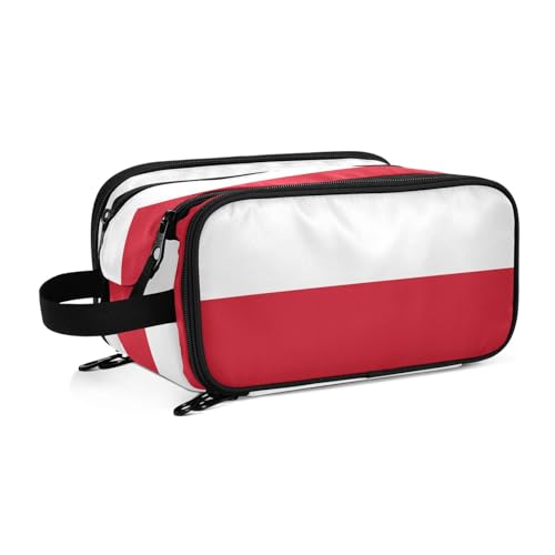 Kosmetiktasche für Damen, Motiv: Monaco-Flaggen, groß, Make-up-Tasche, Organizer für Reisen, mehrfarbig, Einheitsgröße, Beauty Case von ILmira