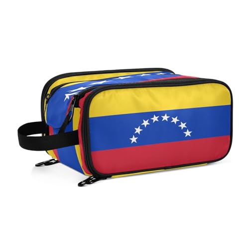 Kosmetiktasche für Damen, Motiv: venezuela-Flaggen, groß, Make-up-Tasche, Organizer, Reise-Kosmetiktasche, mehrfarbig, Einheitsgröße, Beauty Case von ILmira