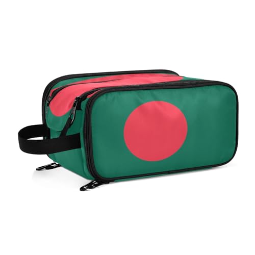 Kulturbeutel für Damen, Motiv: Bangladesch-Flaggen, groß, Make-up-Tasche, Organizer, Reise-Kosmetiktasche, mehrfarbig, Einheitsgröße, Kosmetikkoffer von ILmira