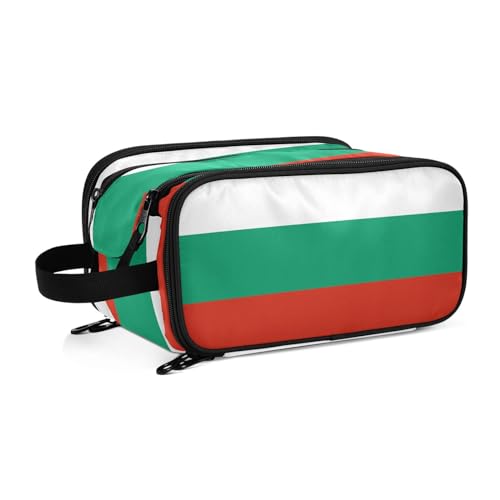 Kulturbeutel für Damen, Motiv: Bulgarien-Flaggen, groß, Make-up-Tasche, Organizer, Reise-Kosmetiktasche, mehrfarbig, Einheitsgröße, Kosmetikkoffer von ILmira